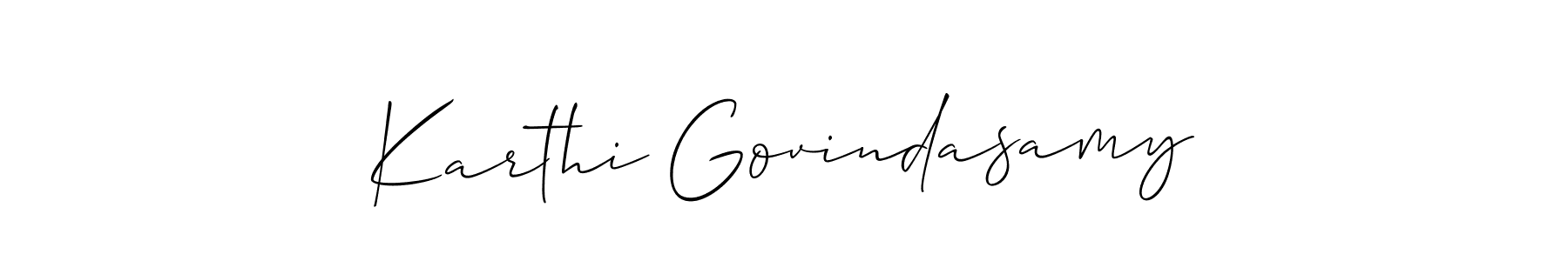 Design your own signature with our free online signature maker. With this signature software, you can create a handwritten (Allison_Script) signature for name Karthi Govindasamy. Karthi Govindasamy signature style 2 images and pictures png