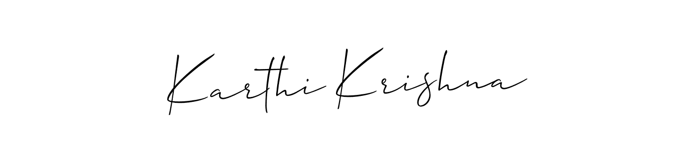 How to make Karthi Krishna signature? Allison_Script is a professional autograph style. Create handwritten signature for Karthi Krishna name. Karthi Krishna signature style 2 images and pictures png