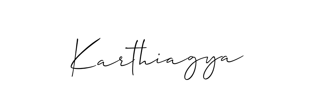 How to make Karthiagya signature? Allison_Script is a professional autograph style. Create handwritten signature for Karthiagya name. Karthiagya signature style 2 images and pictures png