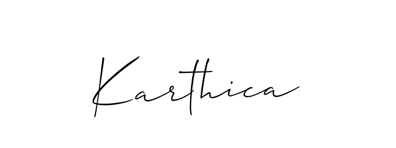 Also we have Karthica name is the best signature style. Create professional handwritten signature collection using Allison_Script autograph style. Karthica signature style 2 images and pictures png