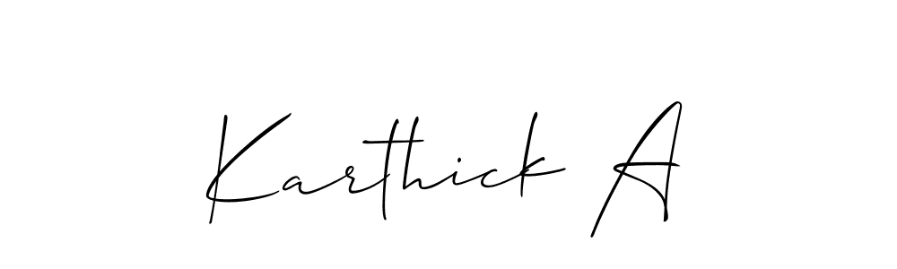 How to Draw Karthick A signature style? Allison_Script is a latest design signature styles for name Karthick A. Karthick A signature style 2 images and pictures png