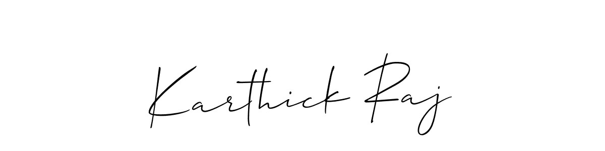 Make a beautiful signature design for name Karthick Raj. With this signature (Allison_Script) style, you can create a handwritten signature for free. Karthick Raj signature style 2 images and pictures png