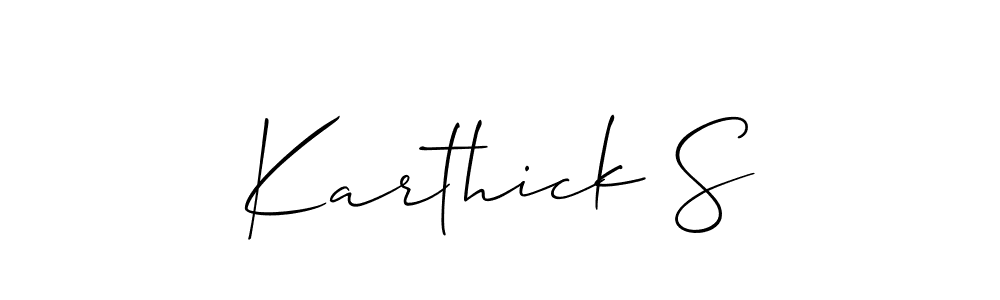 Also we have Karthick S name is the best signature style. Create professional handwritten signature collection using Allison_Script autograph style. Karthick S signature style 2 images and pictures png