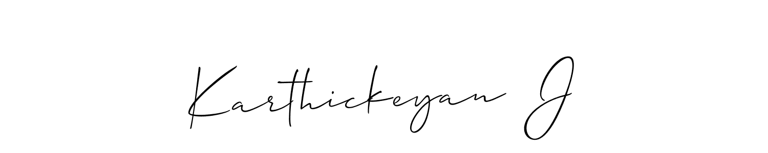 Also You can easily find your signature by using the search form. We will create Karthickeyan  J name handwritten signature images for you free of cost using Allison_Script sign style. Karthickeyan  J signature style 2 images and pictures png