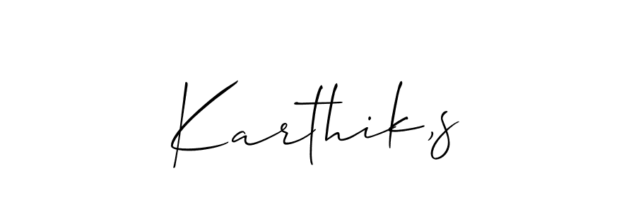 How to make Karthik,s signature? Allison_Script is a professional autograph style. Create handwritten signature for Karthik,s name. Karthik,s signature style 2 images and pictures png