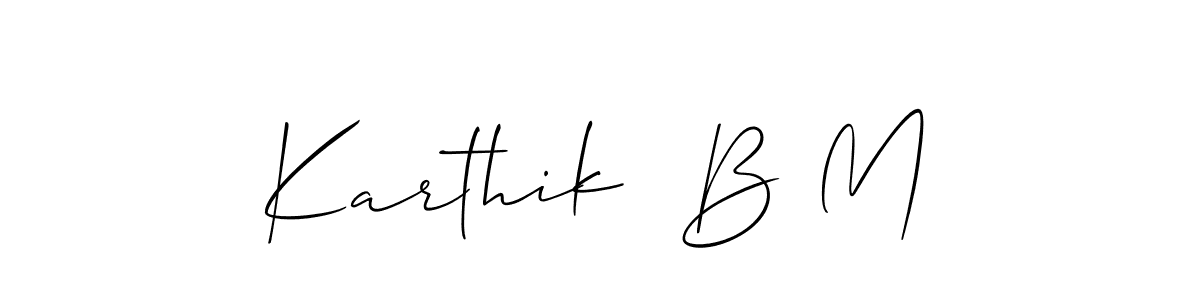 Similarly Allison_Script is the best handwritten signature design. Signature creator online .You can use it as an online autograph creator for name Karthik  B M. Karthik  B M signature style 2 images and pictures png