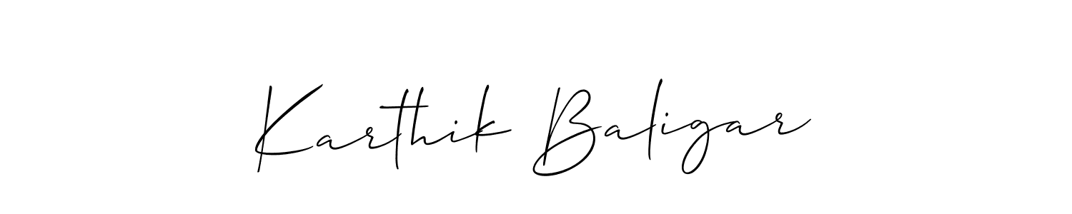 Design your own signature with our free online signature maker. With this signature software, you can create a handwritten (Allison_Script) signature for name Karthik Baligar. Karthik Baligar signature style 2 images and pictures png