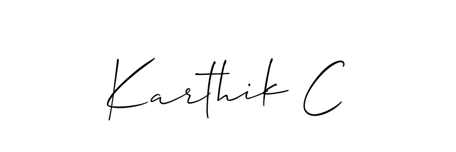 Similarly Allison_Script is the best handwritten signature design. Signature creator online .You can use it as an online autograph creator for name Karthik C. Karthik C signature style 2 images and pictures png