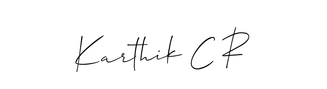 Karthik C R stylish signature style. Best Handwritten Sign (Allison_Script) for my name. Handwritten Signature Collection Ideas for my name Karthik C R. Karthik C R signature style 2 images and pictures png