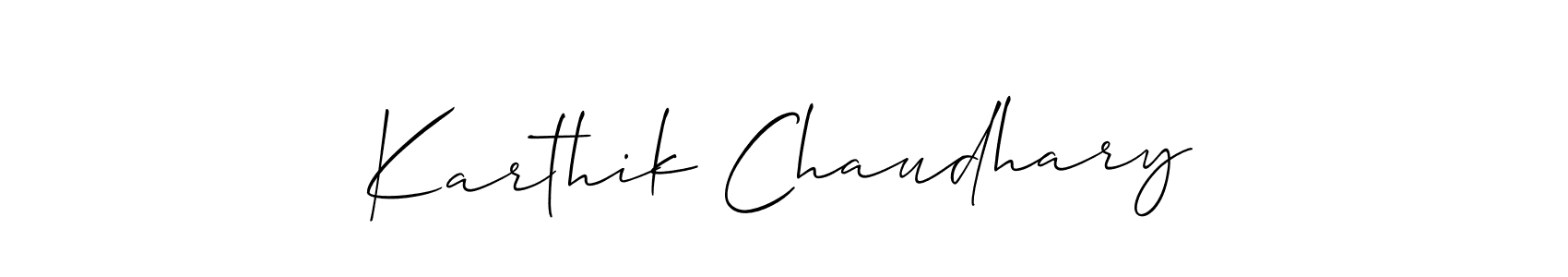 You should practise on your own different ways (Allison_Script) to write your name (Karthik Chaudhary) in signature. don't let someone else do it for you. Karthik Chaudhary signature style 2 images and pictures png