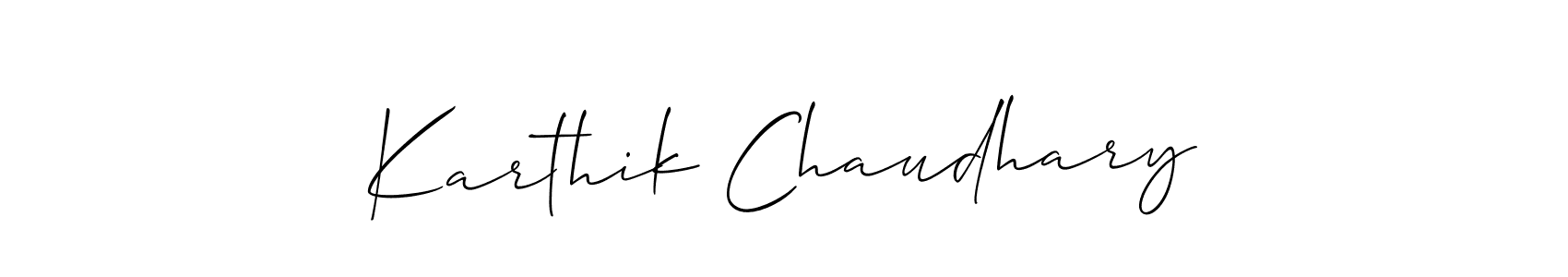 Create a beautiful signature design for name Karthik Chaudhary. With this signature (Allison_Script) fonts, you can make a handwritten signature for free. Karthik Chaudhary signature style 2 images and pictures png