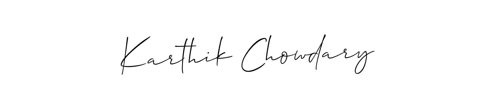 How to make Karthik Chowdary signature? Allison_Script is a professional autograph style. Create handwritten signature for Karthik Chowdary name. Karthik Chowdary signature style 2 images and pictures png