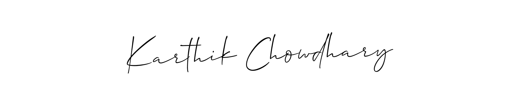 if you are searching for the best signature style for your name Karthik Chowdhary. so please give up your signature search. here we have designed multiple signature styles  using Allison_Script. Karthik Chowdhary signature style 2 images and pictures png