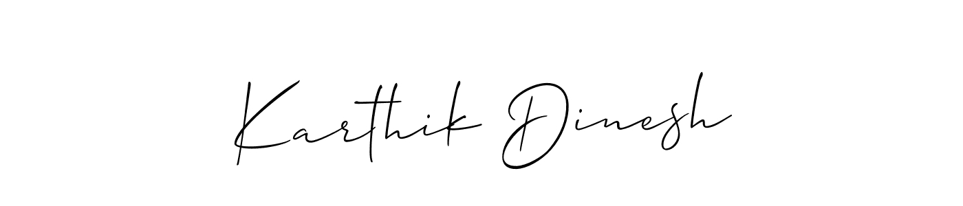if you are searching for the best signature style for your name Karthik Dinesh. so please give up your signature search. here we have designed multiple signature styles  using Allison_Script. Karthik Dinesh signature style 2 images and pictures png