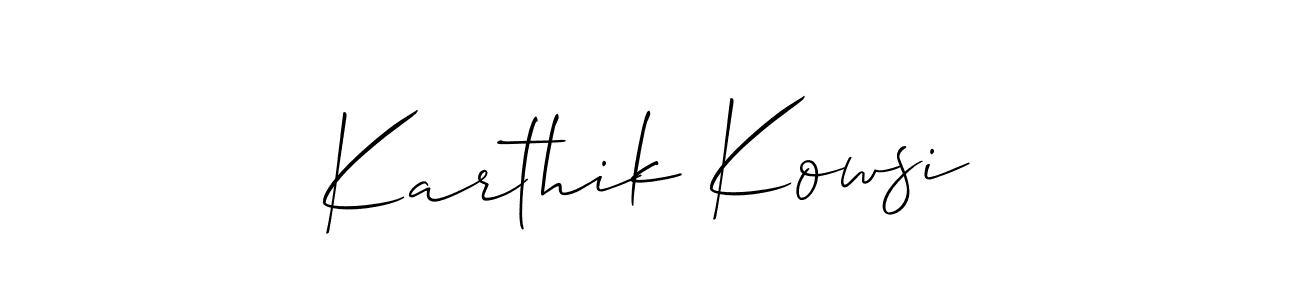 It looks lik you need a new signature style for name Karthik Kowsi. Design unique handwritten (Allison_Script) signature with our free signature maker in just a few clicks. Karthik Kowsi signature style 2 images and pictures png