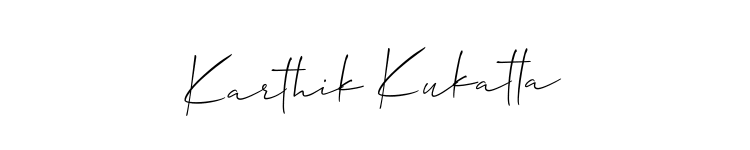 Use a signature maker to create a handwritten signature online. With this signature software, you can design (Allison_Script) your own signature for name Karthik Kukatla. Karthik Kukatla signature style 2 images and pictures png