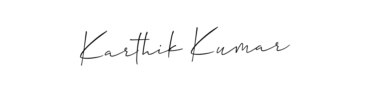 It looks lik you need a new signature style for name Karthik Kumar. Design unique handwritten (Allison_Script) signature with our free signature maker in just a few clicks. Karthik Kumar signature style 2 images and pictures png