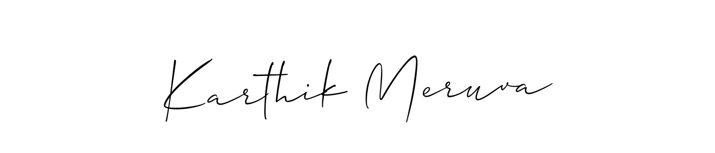 How to make Karthik Meruva name signature. Use Allison_Script style for creating short signs online. This is the latest handwritten sign. Karthik Meruva signature style 2 images and pictures png