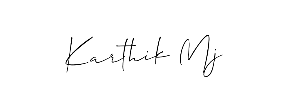 Karthik Mj stylish signature style. Best Handwritten Sign (Allison_Script) for my name. Handwritten Signature Collection Ideas for my name Karthik Mj. Karthik Mj signature style 2 images and pictures png