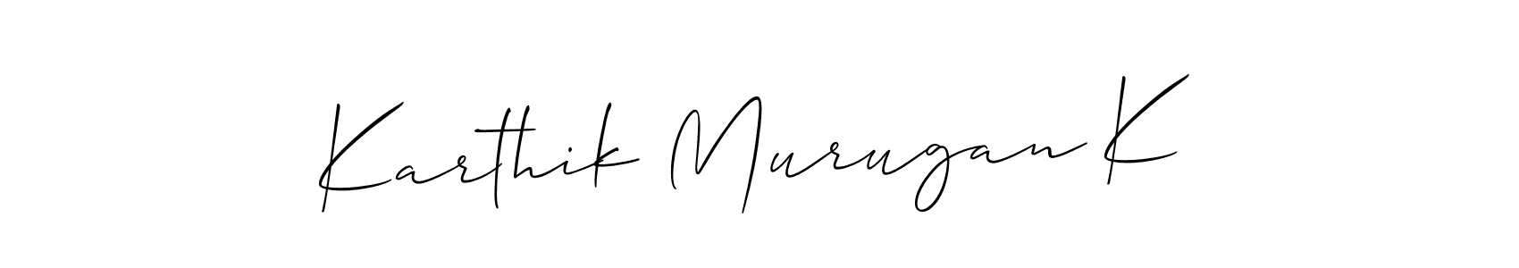 Make a beautiful signature design for name Karthik Murugan K. With this signature (Allison_Script) style, you can create a handwritten signature for free. Karthik Murugan K signature style 2 images and pictures png