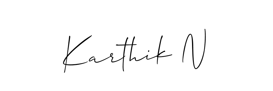 How to Draw Karthik N signature style? Allison_Script is a latest design signature styles for name Karthik N. Karthik N signature style 2 images and pictures png