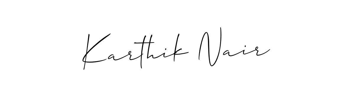 You should practise on your own different ways (Allison_Script) to write your name (Karthik Nair) in signature. don't let someone else do it for you. Karthik Nair signature style 2 images and pictures png