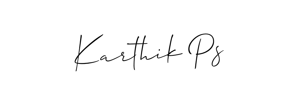 Create a beautiful signature design for name Karthik Ps. With this signature (Allison_Script) fonts, you can make a handwritten signature for free. Karthik Ps signature style 2 images and pictures png