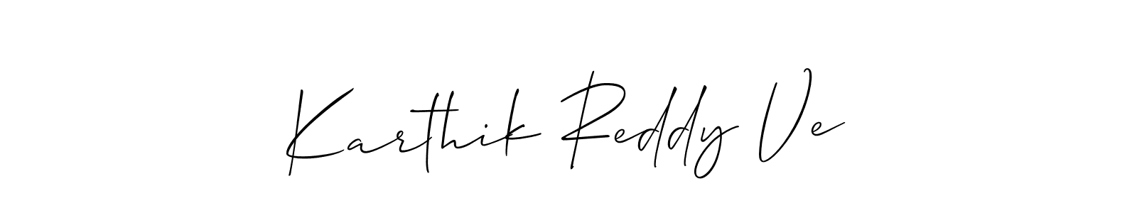 Use a signature maker to create a handwritten signature online. With this signature software, you can design (Allison_Script) your own signature for name Karthik Reddy Ve. Karthik Reddy Ve signature style 2 images and pictures png
