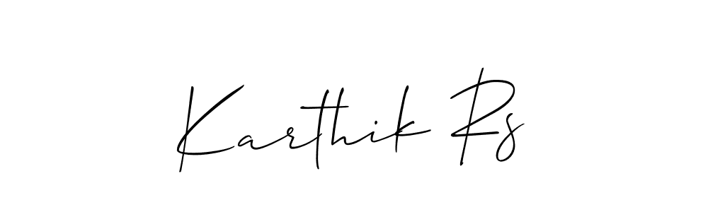How to make Karthik Rs signature? Allison_Script is a professional autograph style. Create handwritten signature for Karthik Rs name. Karthik Rs signature style 2 images and pictures png