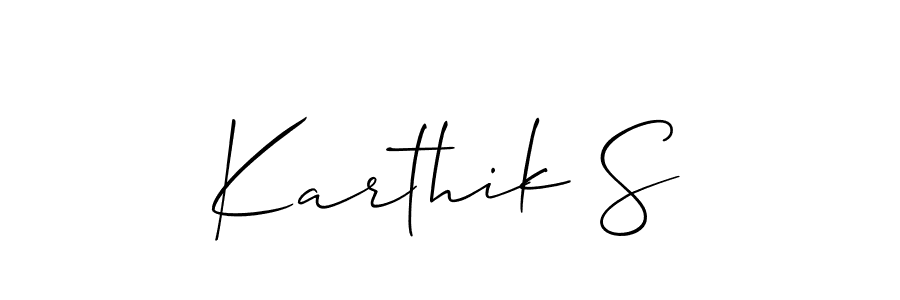 How to make Karthik S signature? Allison_Script is a professional autograph style. Create handwritten signature for Karthik S name. Karthik S signature style 2 images and pictures png