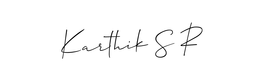 It looks lik you need a new signature style for name Karthik S R. Design unique handwritten (Allison_Script) signature with our free signature maker in just a few clicks. Karthik S R signature style 2 images and pictures png