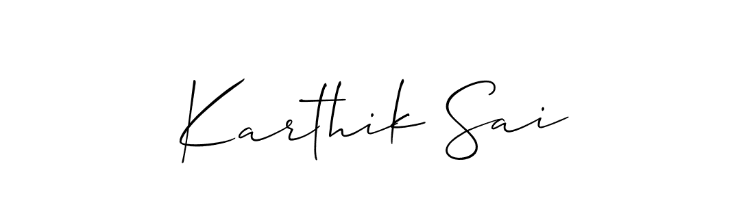 Also we have Karthik Sai name is the best signature style. Create professional handwritten signature collection using Allison_Script autograph style. Karthik Sai signature style 2 images and pictures png