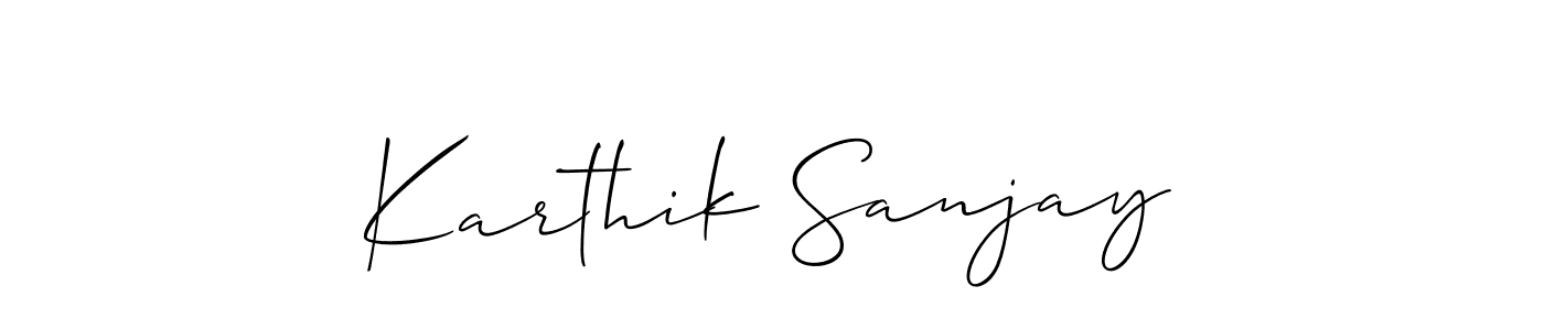 Design your own signature with our free online signature maker. With this signature software, you can create a handwritten (Allison_Script) signature for name Karthik Sanjay. Karthik Sanjay signature style 2 images and pictures png