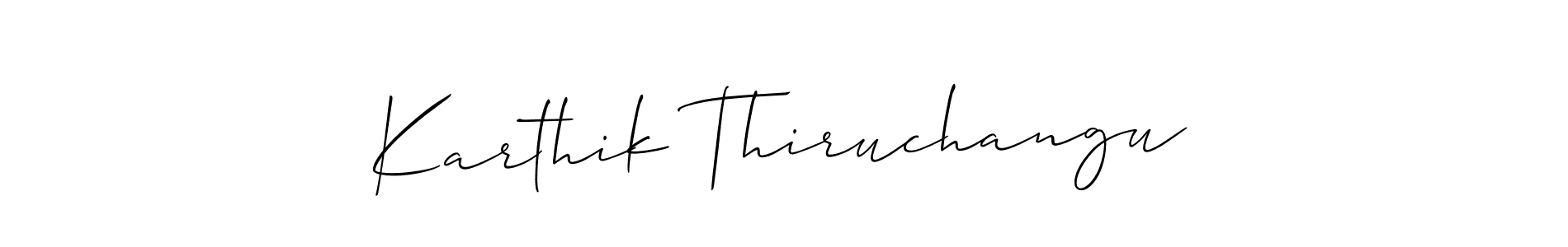 Similarly Allison_Script is the best handwritten signature design. Signature creator online .You can use it as an online autograph creator for name Karthik Thiruchangu. Karthik Thiruchangu signature style 2 images and pictures png
