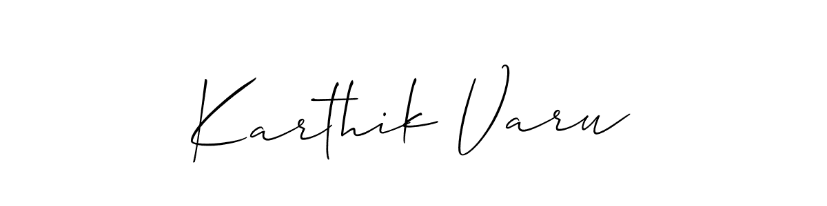 The best way (Allison_Script) to make a short signature is to pick only two or three words in your name. The name Karthik Varu include a total of six letters. For converting this name. Karthik Varu signature style 2 images and pictures png