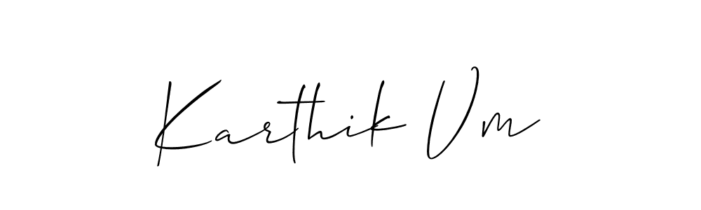 You can use this online signature creator to create a handwritten signature for the name Karthik Vm. This is the best online autograph maker. Karthik Vm signature style 2 images and pictures png