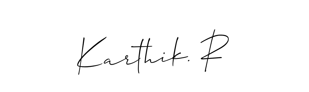 Make a beautiful signature design for name Karthik. R. With this signature (Allison_Script) style, you can create a handwritten signature for free. Karthik. R signature style 2 images and pictures png