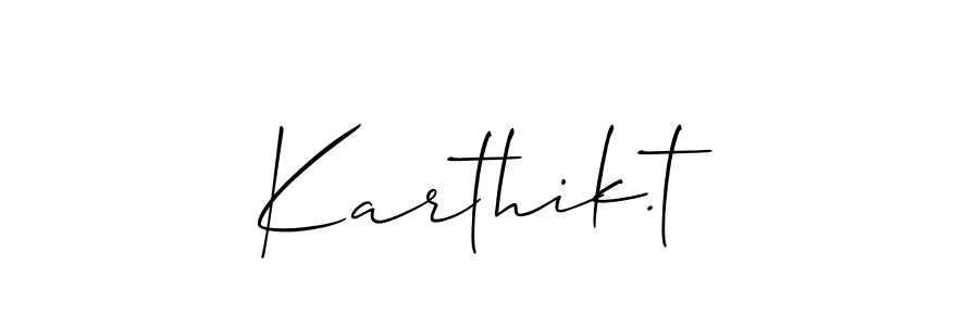 This is the best signature style for the Karthik.t name. Also you like these signature font (Allison_Script). Mix name signature. Karthik.t signature style 2 images and pictures png