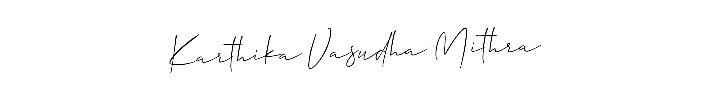 Karthika Vasudha Mithra stylish signature style. Best Handwritten Sign (Allison_Script) for my name. Handwritten Signature Collection Ideas for my name Karthika Vasudha Mithra. Karthika Vasudha Mithra signature style 2 images and pictures png