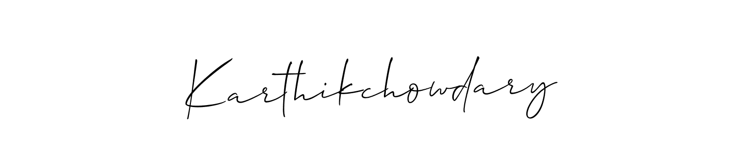 Make a short Karthikchowdary signature style. Manage your documents anywhere anytime using Allison_Script. Create and add eSignatures, submit forms, share and send files easily. Karthikchowdary signature style 2 images and pictures png