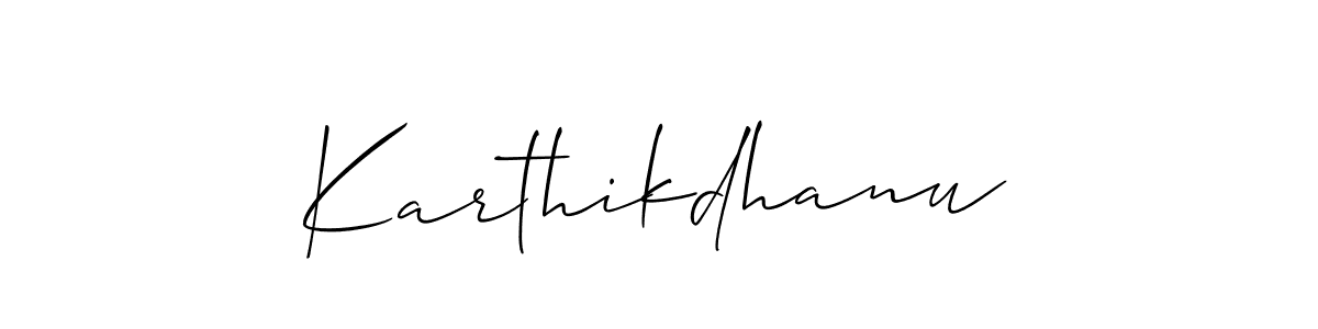 Use a signature maker to create a handwritten signature online. With this signature software, you can design (Allison_Script) your own signature for name Karthikdhanu. Karthikdhanu signature style 2 images and pictures png