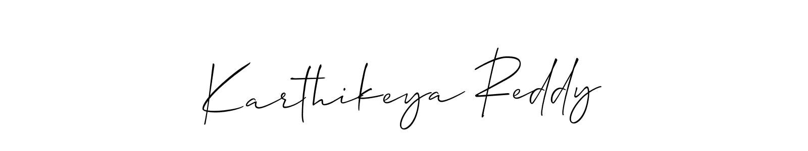 How to make Karthikeya Reddy name signature. Use Allison_Script style for creating short signs online. This is the latest handwritten sign. Karthikeya Reddy signature style 2 images and pictures png