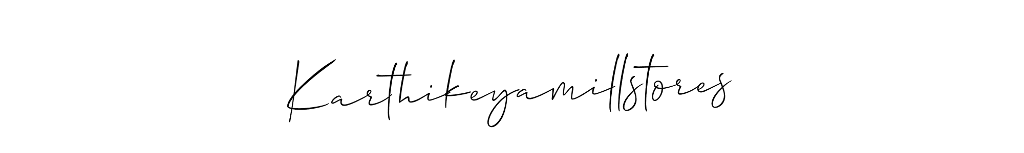 Make a beautiful signature design for name Karthikeyamillstores. With this signature (Allison_Script) style, you can create a handwritten signature for free. Karthikeyamillstores signature style 2 images and pictures png