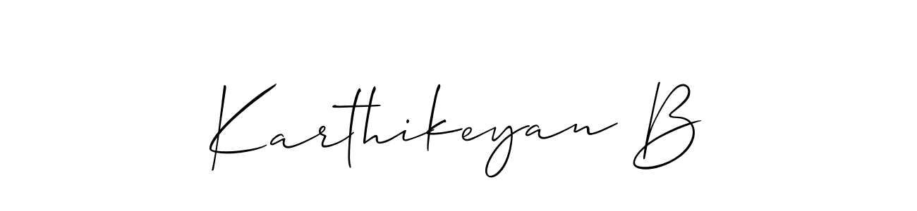 How to make Karthikeyan B signature? Allison_Script is a professional autograph style. Create handwritten signature for Karthikeyan B name. Karthikeyan B signature style 2 images and pictures png