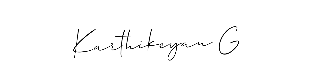 How to Draw Karthikeyan G signature style? Allison_Script is a latest design signature styles for name Karthikeyan G. Karthikeyan G signature style 2 images and pictures png