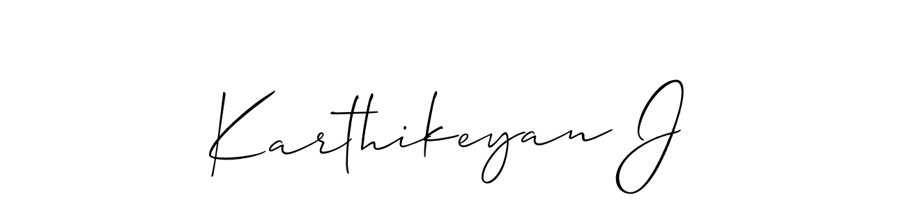 Also we have Karthikeyan J name is the best signature style. Create professional handwritten signature collection using Allison_Script autograph style. Karthikeyan J signature style 2 images and pictures png