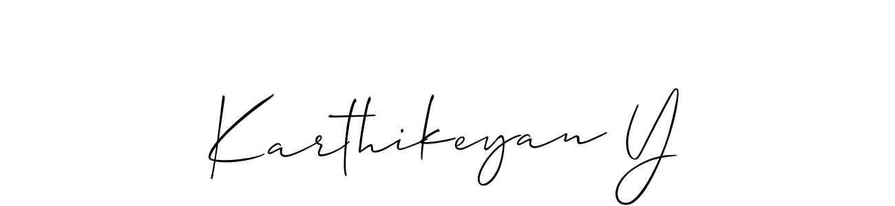 You should practise on your own different ways (Allison_Script) to write your name (Karthikeyan Y) in signature. don't let someone else do it for you. Karthikeyan Y signature style 2 images and pictures png