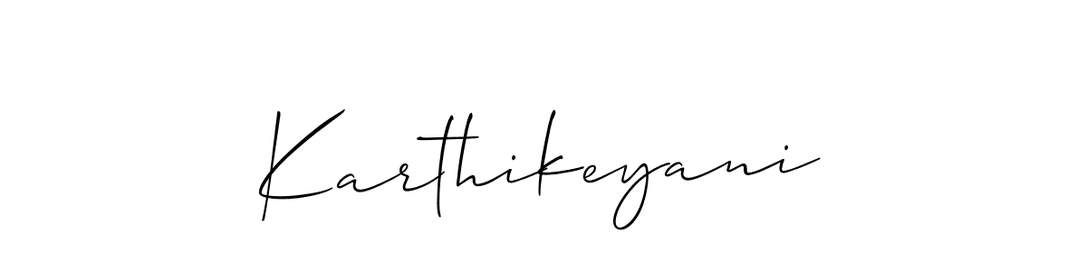 Also You can easily find your signature by using the search form. We will create Karthikeyani name handwritten signature images for you free of cost using Allison_Script sign style. Karthikeyani signature style 2 images and pictures png