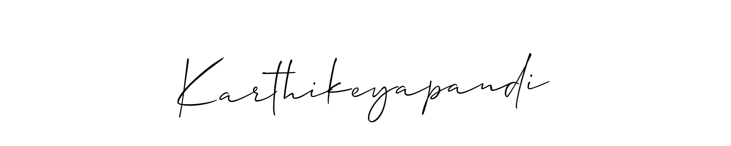 Make a beautiful signature design for name Karthikeyapandi. With this signature (Allison_Script) style, you can create a handwritten signature for free. Karthikeyapandi signature style 2 images and pictures png