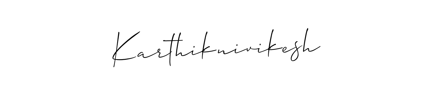 Similarly Allison_Script is the best handwritten signature design. Signature creator online .You can use it as an online autograph creator for name Karthiknivikesh. Karthiknivikesh signature style 2 images and pictures png